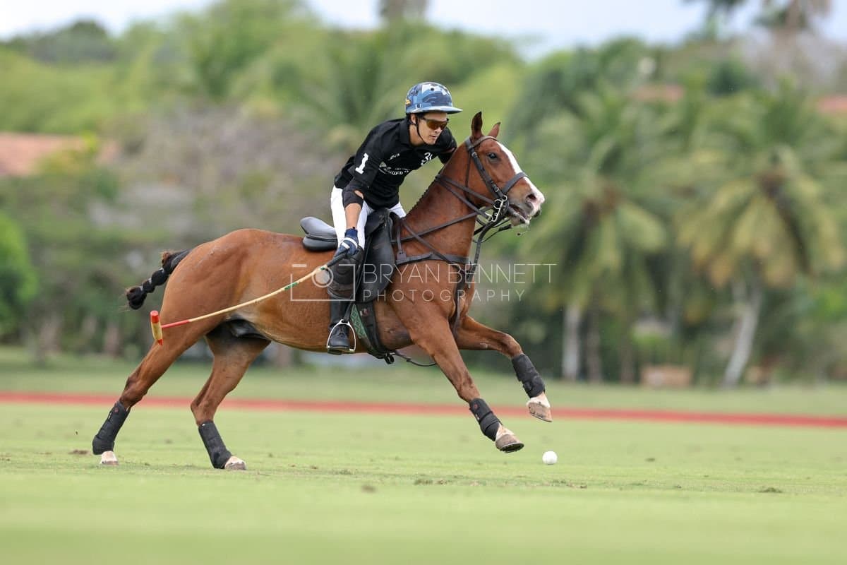 Casa de Campo and La Romanza 3J play polo during the Casa de Campo Challenge at Casa de Campo in La Romana, Dominican Republic on April 4, 2025. (Photo by Bryan Bennett)