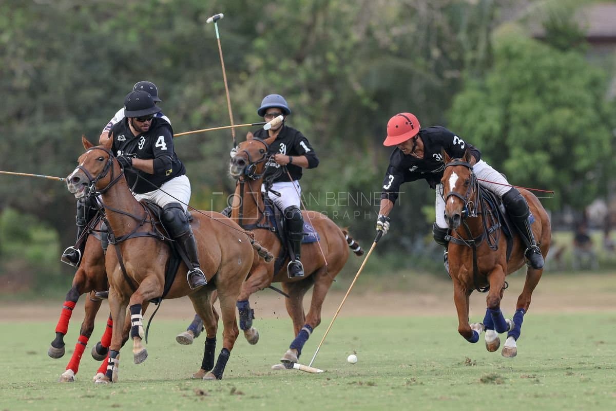 Lechuza Caracas and La Romanza 3J play polo during the Copa Britanica at Casa de Campo in La Romana, La Romana, Dominican Republic on March 1, 2026. (Photos by Bryan Bennett)