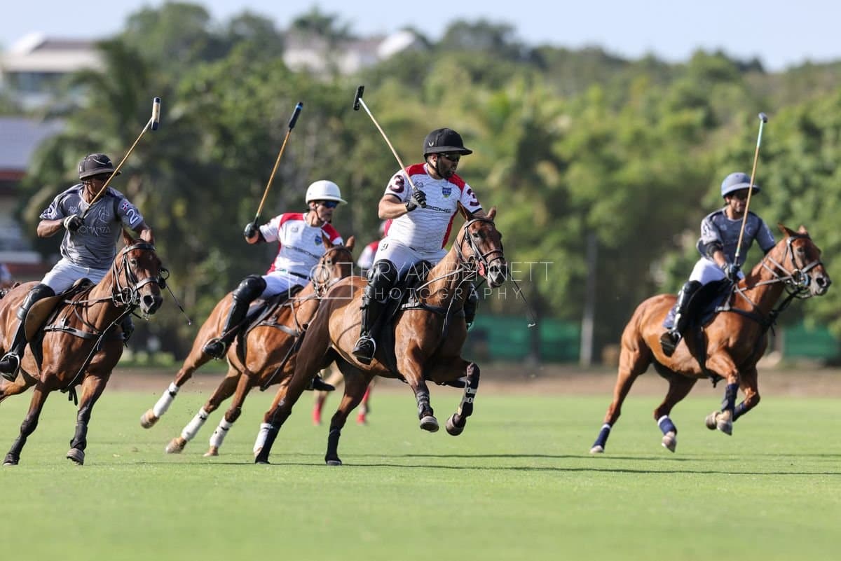 La Suiza and La Carbuccia play polo at Casa de Campo in La Romana, Dominican Republic on August 8, 2026. (Photos by Bryan Bennett)