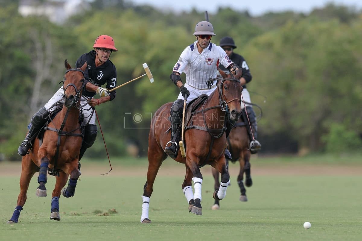 Lechuza Caracas and La Romanza 3J play polo during the Copa Britanica at Casa de Campo in La Romana, La Romana, Dominican Republic on March 1, 2026. (Photos by Bryan Bennett)