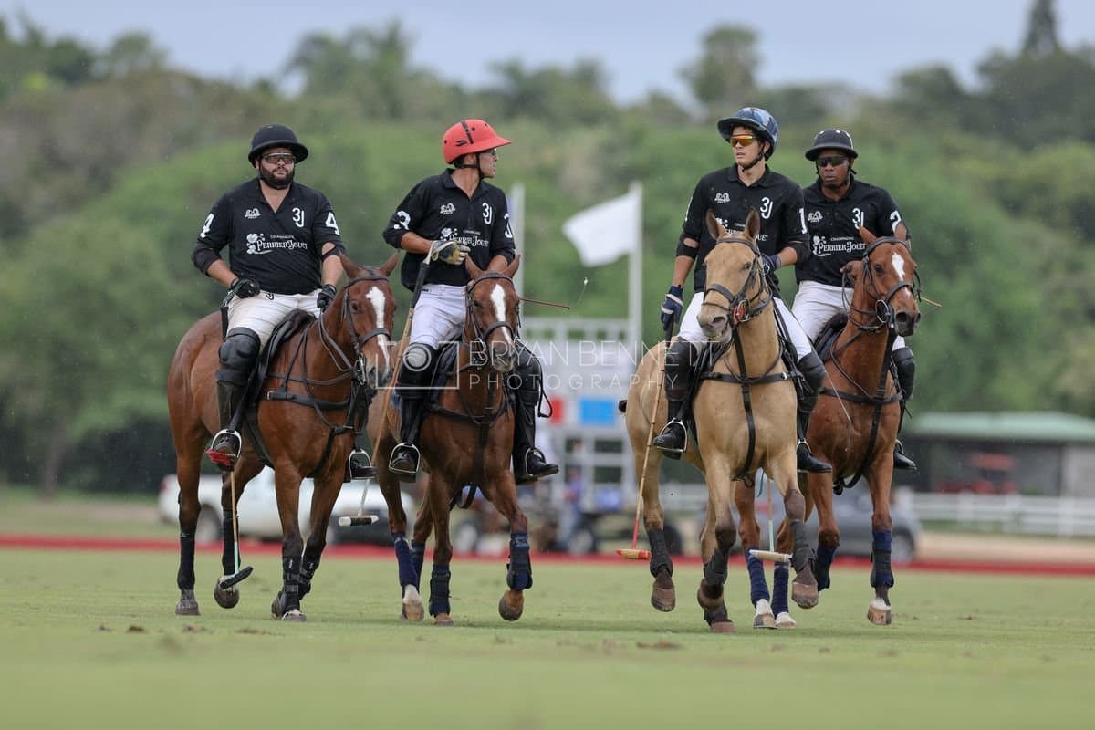 Casa de Campo and La Romanza 3J play polo during the Casa de Campo Challenge at Casa de Campo in La Romana, Dominican Republic on April 4, 2025. (Photo by Bryan Bennett)