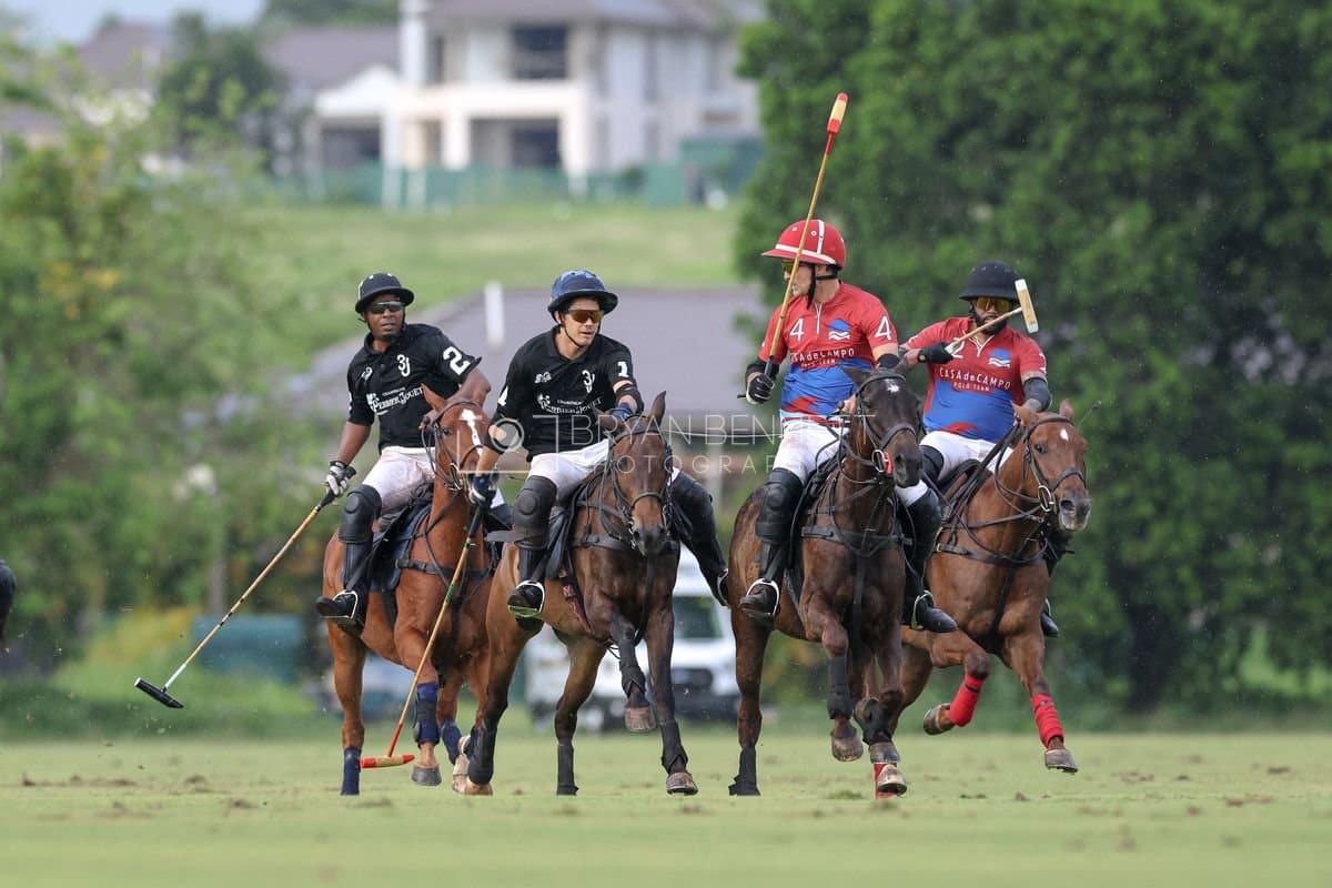 Casa de Campo and La Romanza 3J play polo during the Casa de Campo Challenge at Casa de Campo in La Romana, Dominican Republic on April 4, 2025. (Photo by Bryan Bennett)