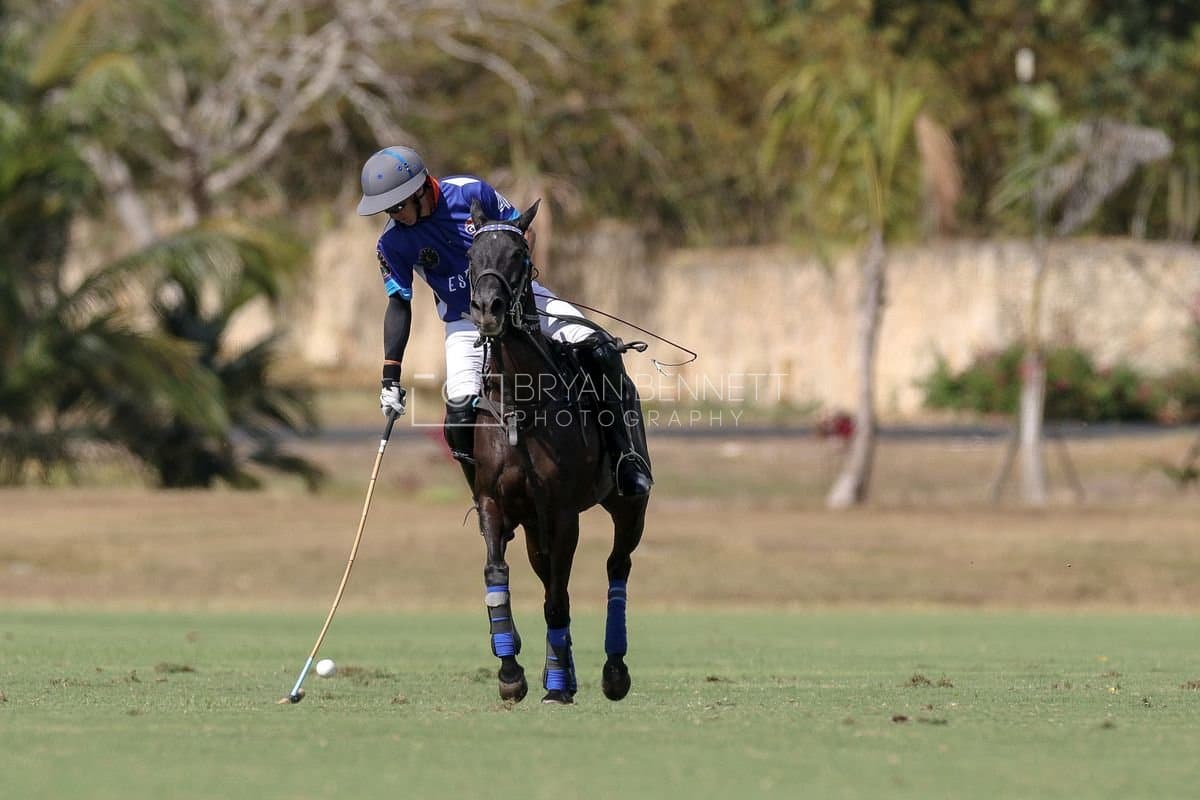 La Romanza 3J and La Espada Gulf play polo during the Copa Britanica at Casa de Campo Polo Club in La Romana, Dominican Republic on March 6, 2026. (Photos by Bryan Bennett)