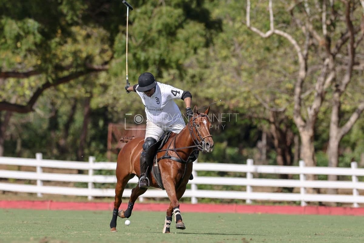 La Romanza 3J and La Espada Gulf play polo during the Copa Britanica at Casa de Campo Polo Club in La Romana, Dominican Republic on March 6, 2026. (Photos by Bryan Bennett)