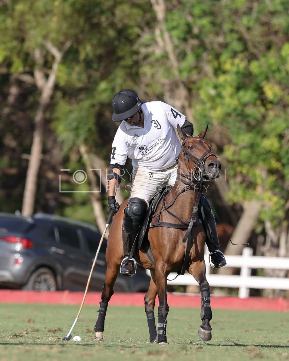 La Romanza 3J and La Espada Gulf play polo during the Copa Britanica at Casa de Campo Polo Club in La Romana, Dominican Republic on March 6, 2026. (Photos by Bryan Bennett)
