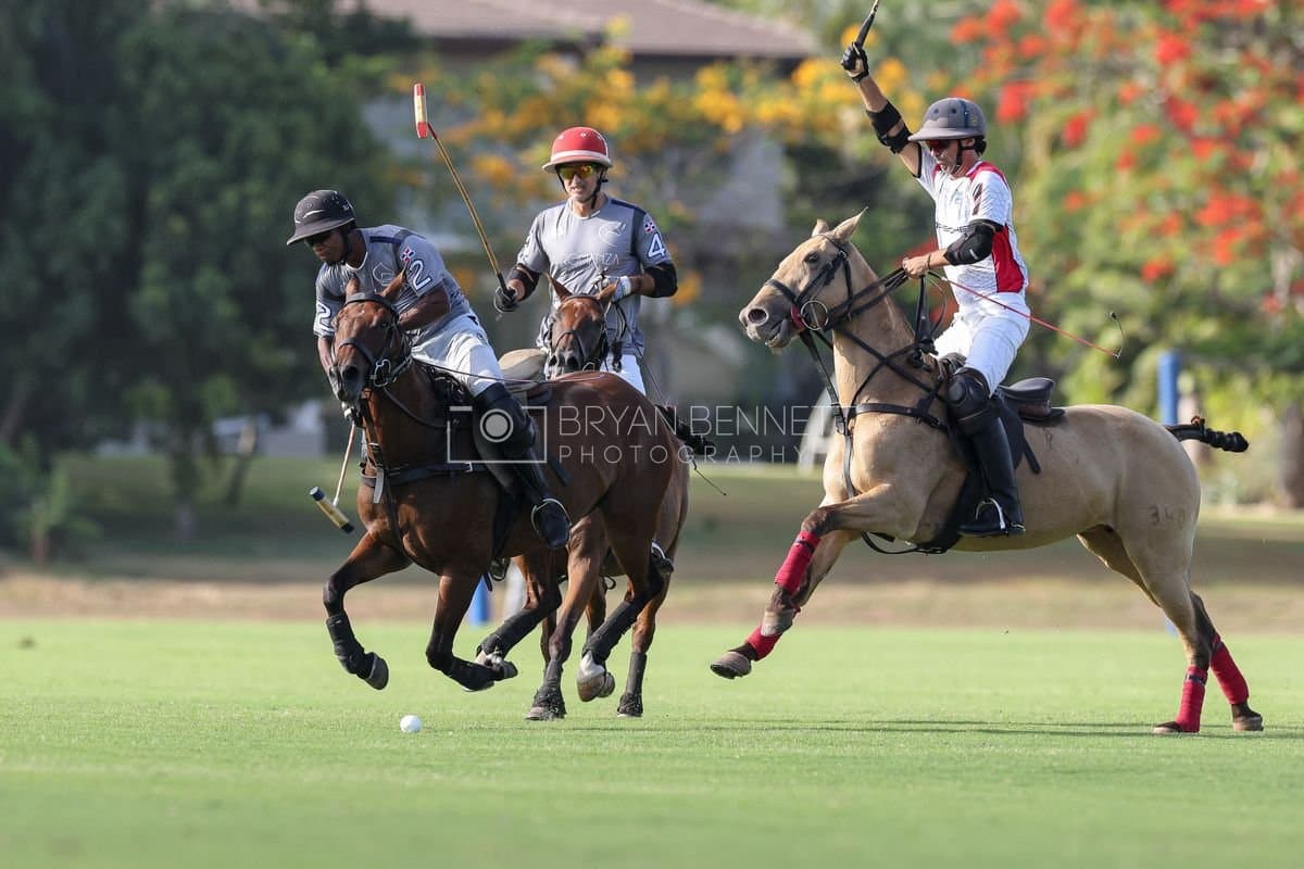 La Suiza and La Carbuccia play polo at Casa de Campo in La Romana, Dominican Republic on August 8, 2026. (Photos by Bryan Bennett)