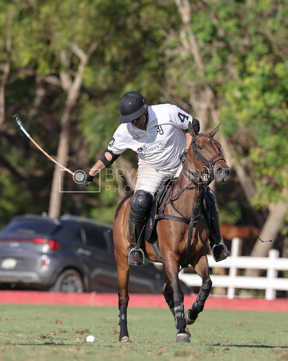 La Romanza 3J and La Espada Gulf play polo during the Copa Britanica at Casa de Campo Polo Club in La Romana, Dominican Republic on March 6, 2026. (Photos by Bryan Bennett)