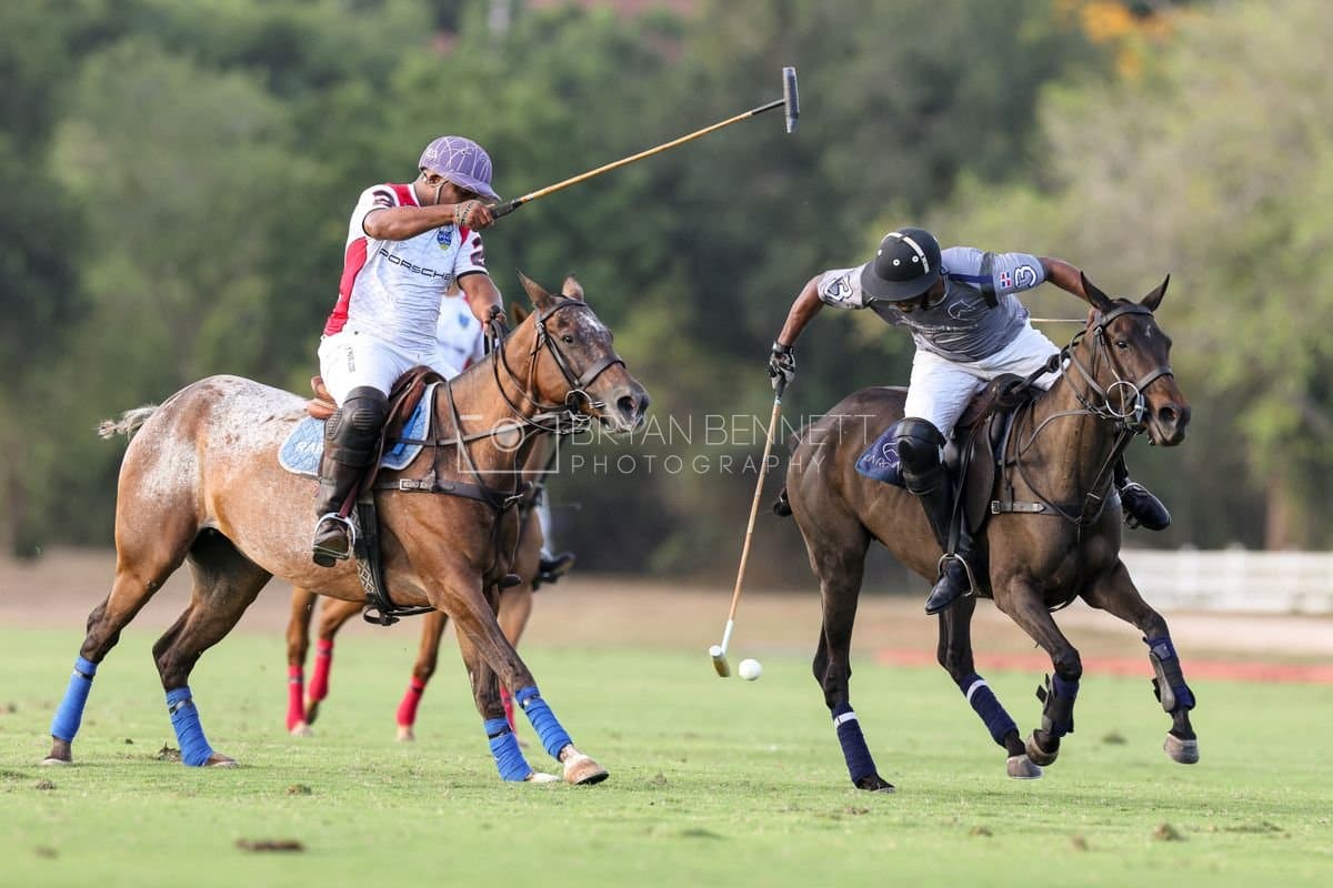 La Suiza and La Carbuccia play polo at Casa de Campo in La Romana, Dominican Republic on August 8, 2026. (Photos by Bryan Bennett)