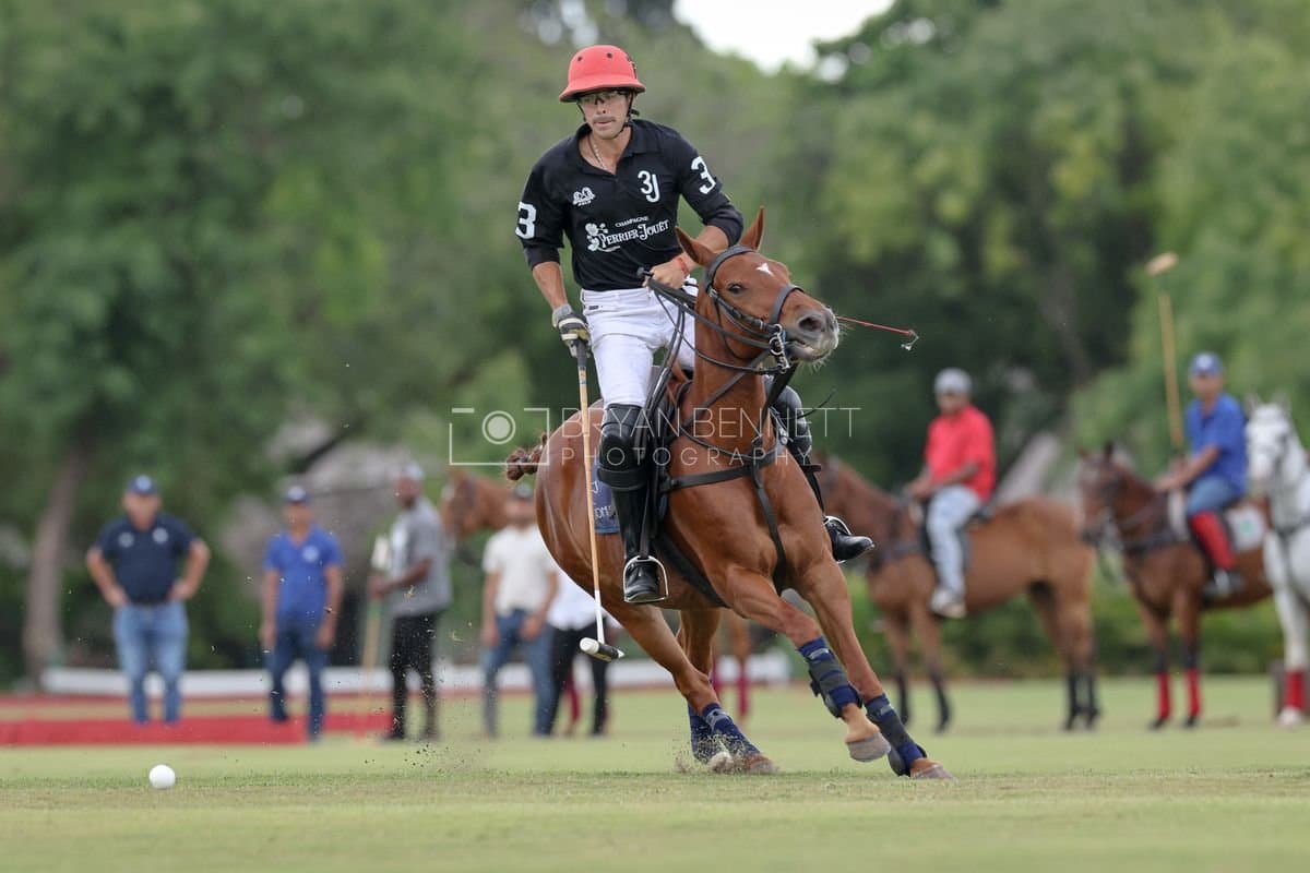 Casa de Campo and La Romanza 3J play polo during the Casa de Campo Challenge at Casa de Campo in La Romana, Dominican Republic on April 4, 2025. (Photo by Bryan Bennett)