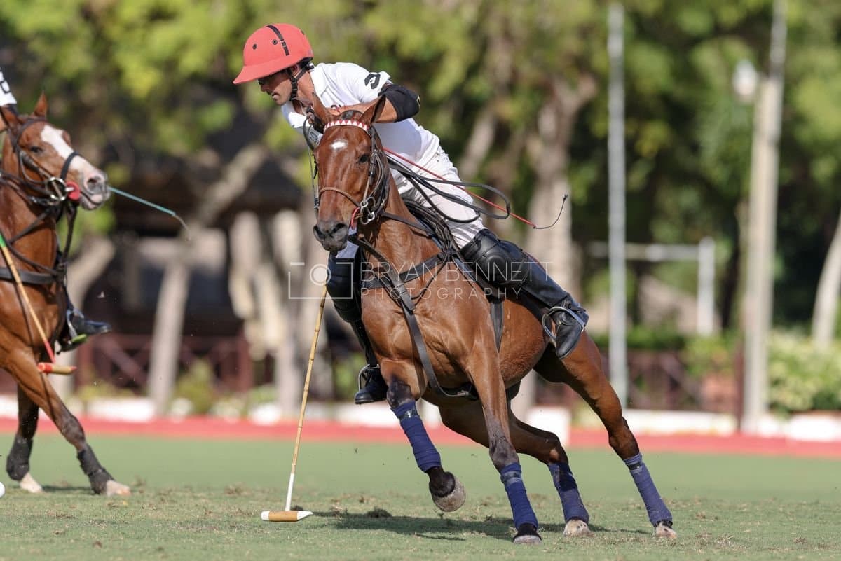 La Romanza 3J and La Espada Gulf play polo during the Copa Britanica at Casa de Campo Polo Club in La Romana, Dominican Republic on March 6, 2026. (Photos by Bryan Bennett)