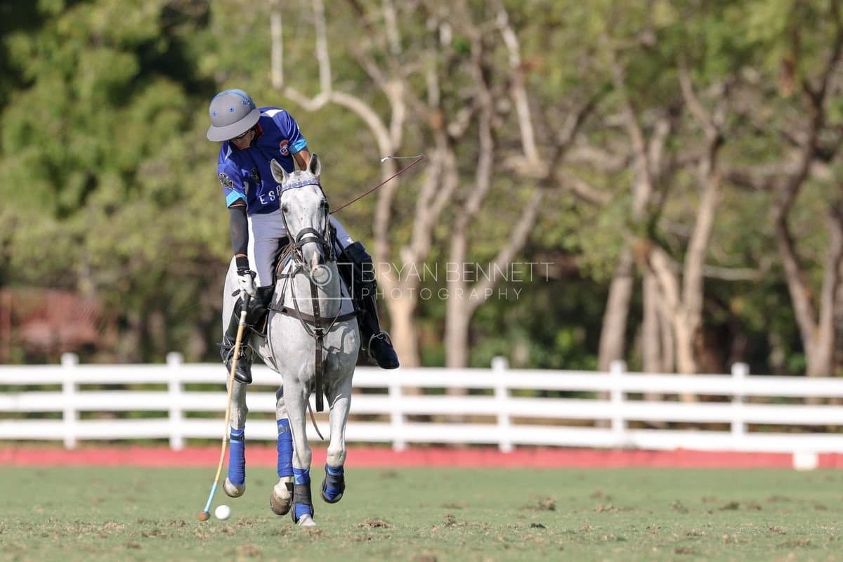 La Romanza 3J and La Espada Gulf play polo during the Copa Britanica at Casa de Campo Polo Club in La Romana, Dominican Republic on March 6, 2026. (Photos by Bryan Bennett)