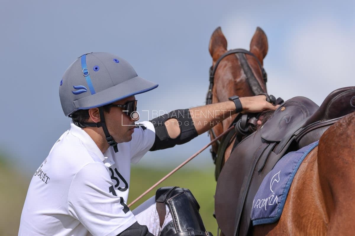 La Romanza 3J and La Espada Gulf play polo during the Copa Britanica at Casa de Campo Polo Club in La Romana, Dominican Republic on March 6, 2026. (Photos by Bryan Bennett)
