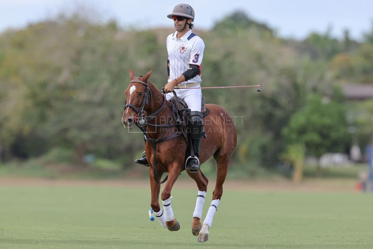 Lechuza Caracas and La Romanza 3J play polo during the Copa Britanica at Casa de Campo in La Romana, La Romana, Dominican Republic on March 1, 2026. (Photos by Bryan Bennett)