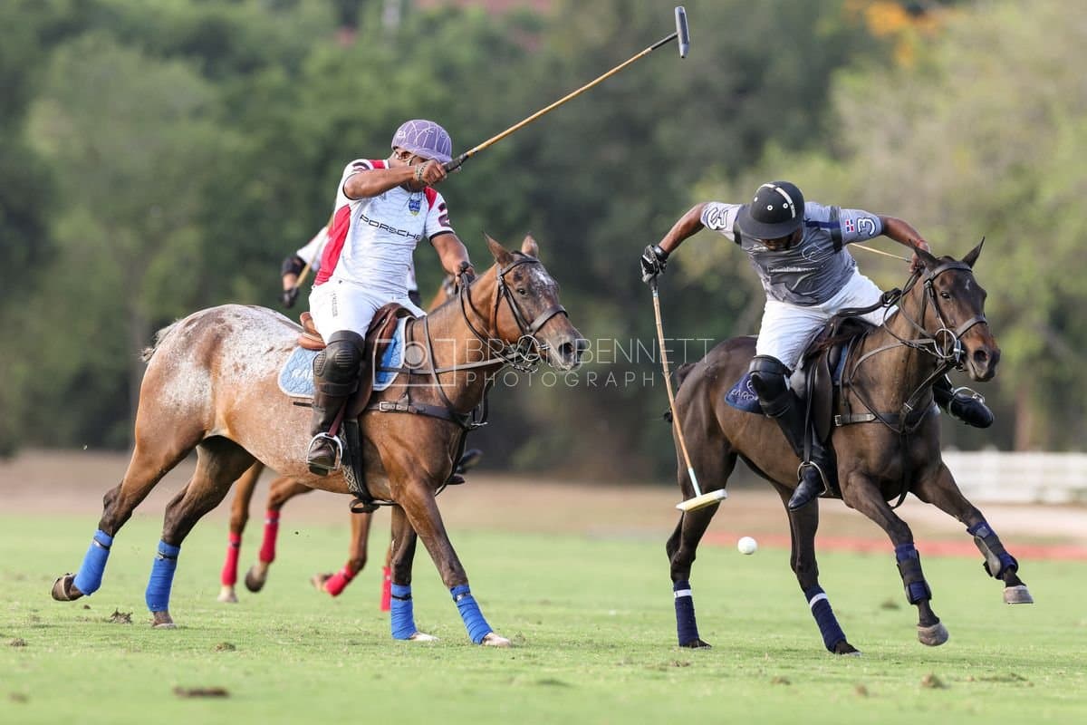 La Suiza and La Carbuccia play polo at Casa de Campo in La Romana, Dominican Republic on August 8, 2026. (Photos by Bryan Bennett)