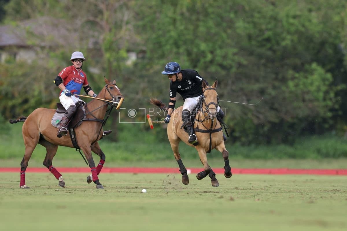 Casa de Campo and La Romanza 3J play polo during the Casa de Campo Challenge at Casa de Campo in La Romana, Dominican Republic on April 4, 2025. (Photo by Bryan Bennett)