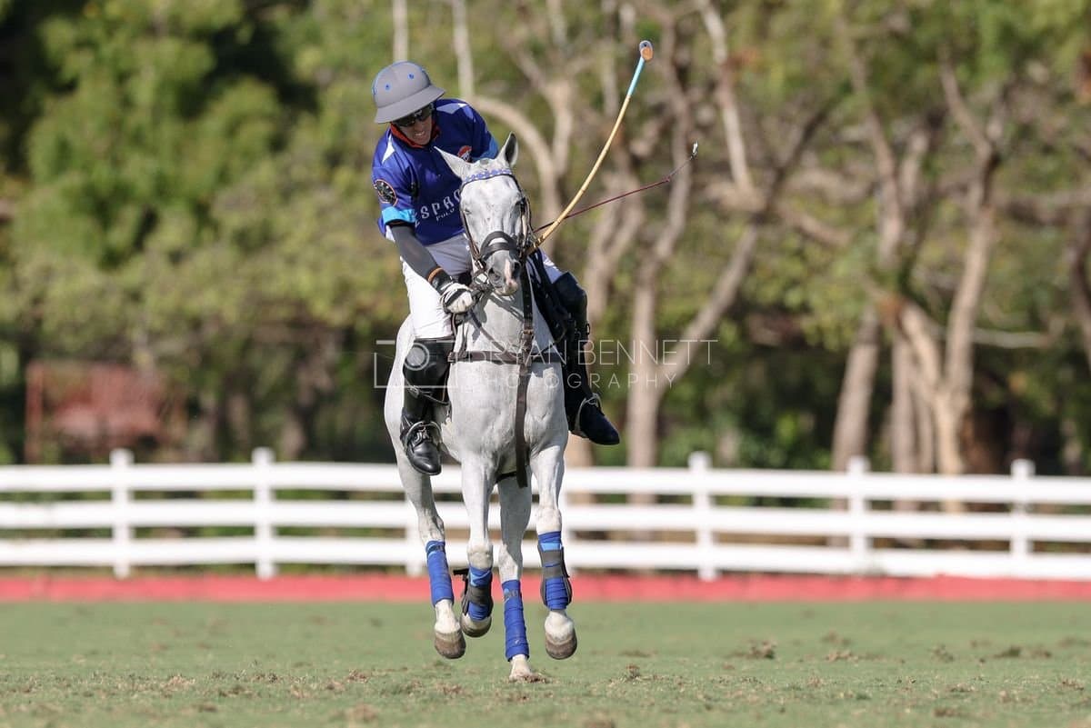 La Romanza 3J and La Espada Gulf play polo during the Copa Britanica at Casa de Campo Polo Club in La Romana, Dominican Republic on March 6, 2026. (Photos by Bryan Bennett)