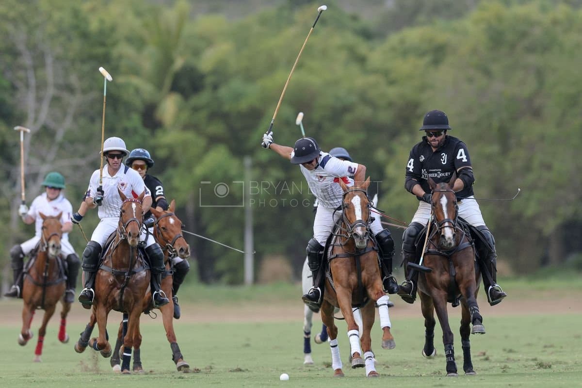 Lechuza Caracas and La Romanza 3J play polo during the Copa Britanica at Casa de Campo in La Romana, La Romana, Dominican Republic on March 1, 2026. (Photos by Bryan Bennett)