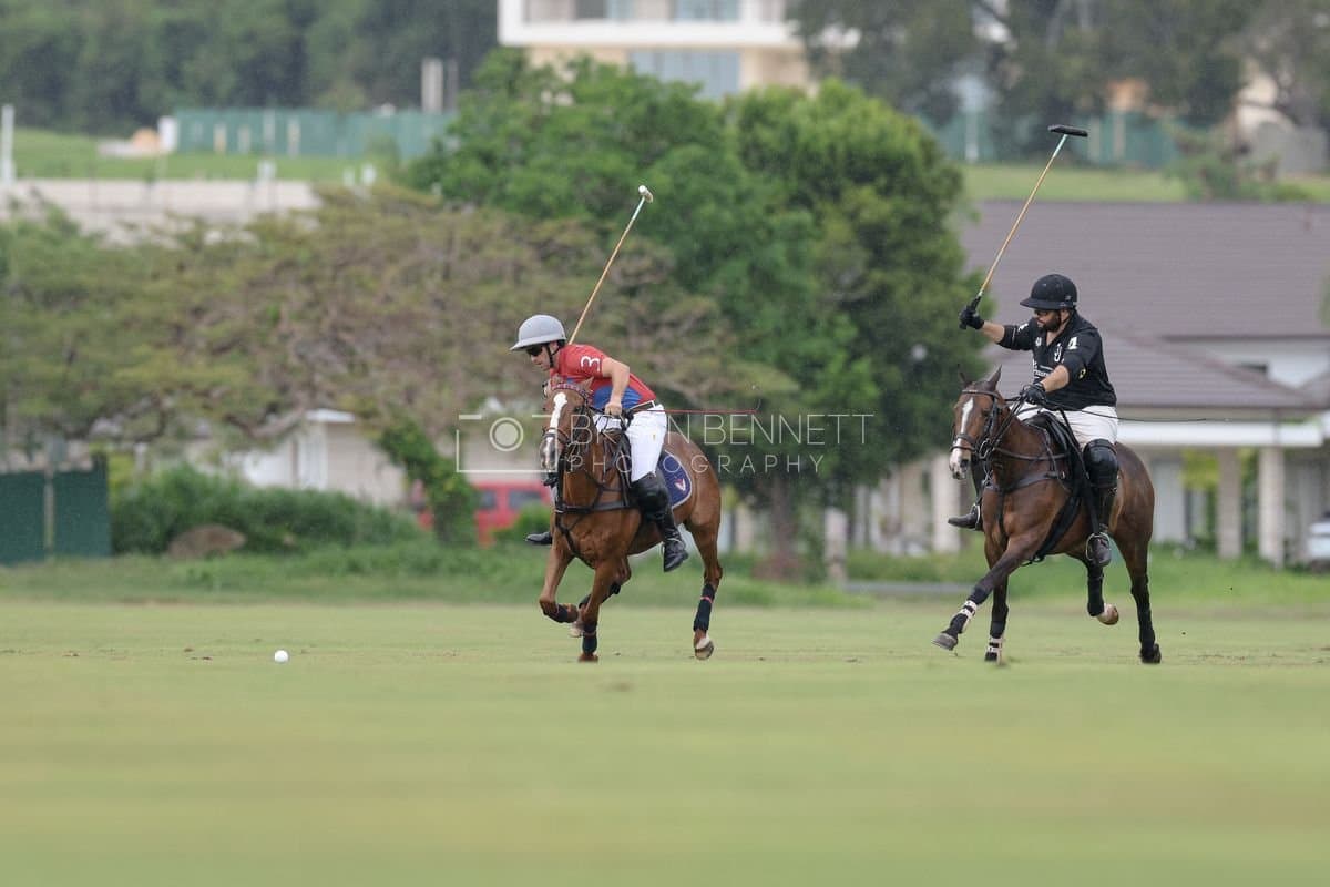 Casa de Campo and La Romanza 3J play polo during the Casa de Campo Challenge at Casa de Campo in La Romana, Dominican Republic on April 4, 2025. (Photo by Bryan Bennett)
