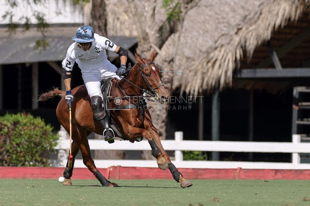 La Romanza 3J and La Espada Gulf play polo during the Copa Britanica at Casa de Campo Polo Club in La Romana, Dominican Republic on March 6, 2026. (Photos by Bryan Bennett)