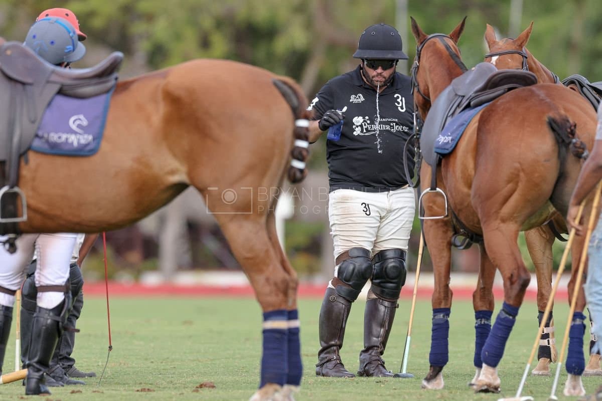 Lechuza Caracas and La Romanza 3J play polo during the Copa Britanica at Casa de Campo in La Romana, La Romana, Dominican Republic on March 1, 2026. (Photos by Bryan Bennett)