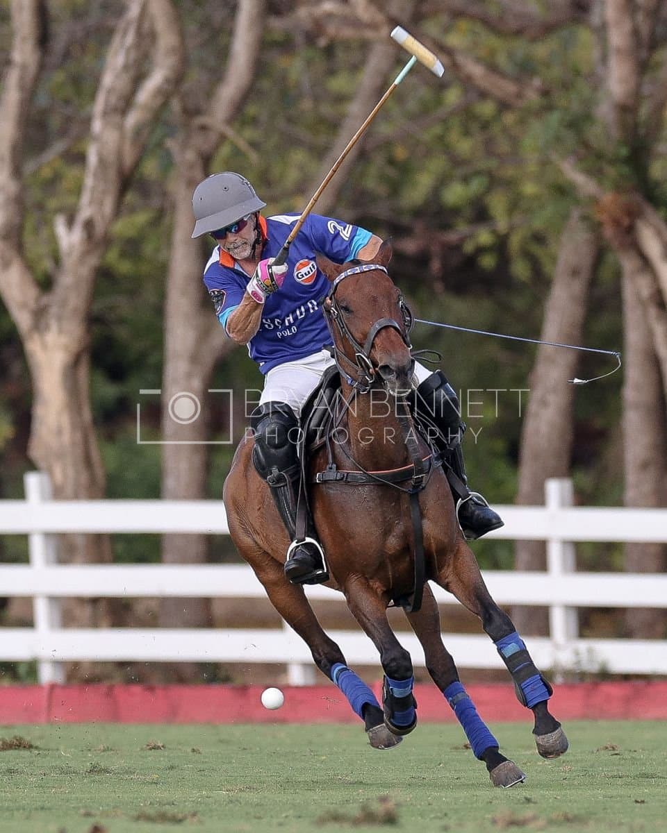 La Romanza 3J and La Espada Gulf play polo during the Copa Britanica at Casa de Campo Polo Club in La Romana, Dominican Republic on March 6, 2026. (Photos by Bryan Bennett)