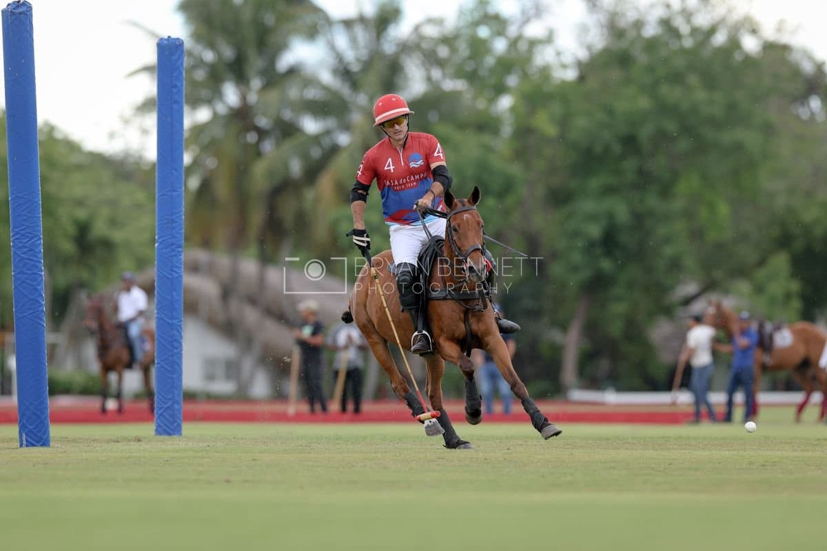 Casa de Campo and La Romanza 3J play polo during the Casa de Campo Challenge at Casa de Campo in La Romana, Dominican Republic on April 4, 2025. (Photo by Bryan Bennett)