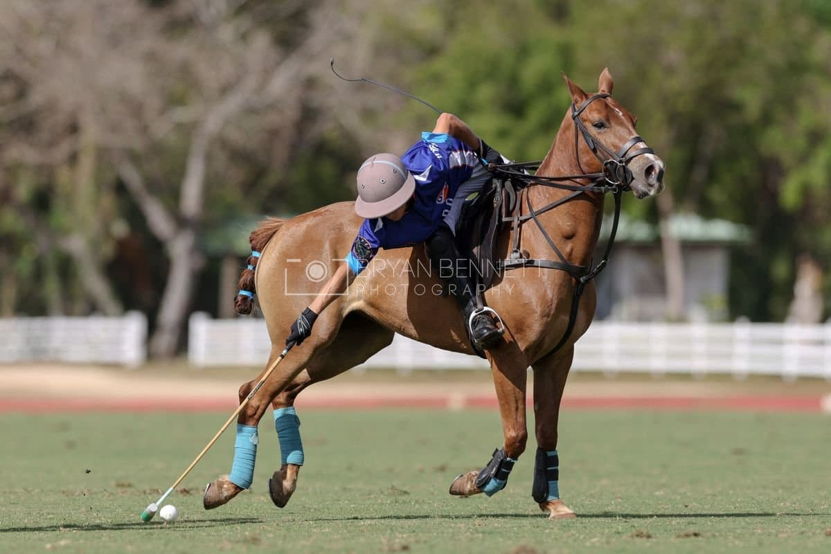 La Romanza 3J and La Espada Gulf play polo during the Copa Britanica at Casa de Campo Polo Club in La Romana, Dominican Republic on March 6, 2026. (Photos by Bryan Bennett)