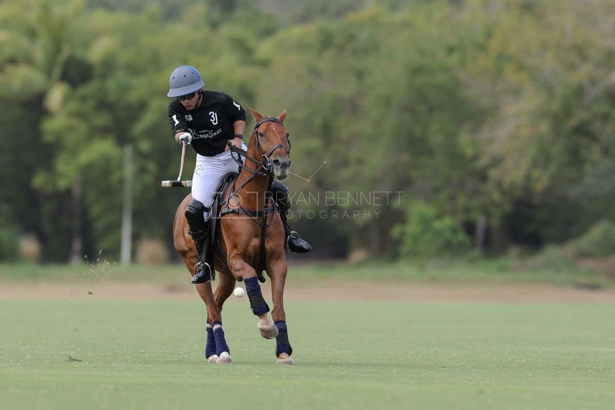 Lechuza Caracas and La Romanza 3J play polo during the Copa Britanica at Casa de Campo in La Romana, La Romana, Dominican Republic on March 1, 2026. (Photos by Bryan Bennett)