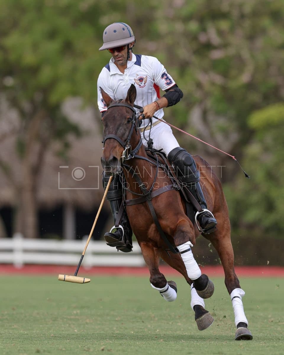 Lechuza Caracas and La Romanza 3J play polo during the Copa Britanica at Casa de Campo in La Romana, La Romana, Dominican Republic on March 1, 2026. (Photos by Bryan Bennett)