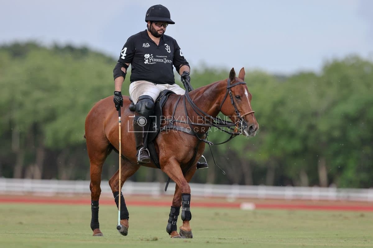Casa de Campo and La Romanza 3J play polo during the Casa de Campo Challenge at Casa de Campo in La Romana, Dominican Republic on April 4, 2025. (Photo by Bryan Bennett)