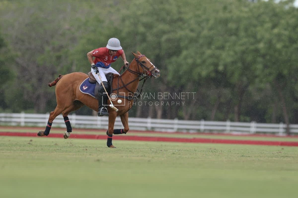 Casa de Campo and La Romanza 3J play polo during the Casa de Campo Challenge at Casa de Campo in La Romana, Dominican Republic on April 4, 2025. (Photo by Bryan Bennett)