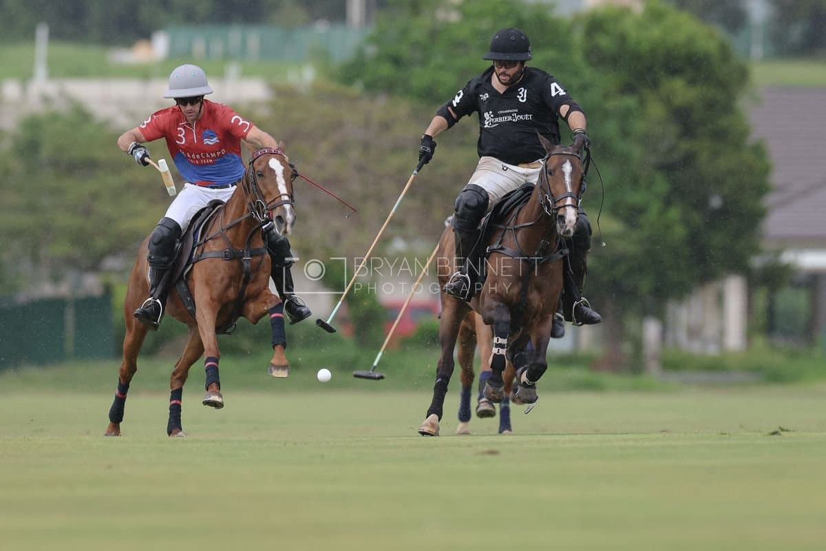 Casa de Campo and La Romanza 3J play polo during the Casa de Campo Challenge at Casa de Campo in La Romana, Dominican Republic on April 4, 2025. (Photo by Bryan Bennett)