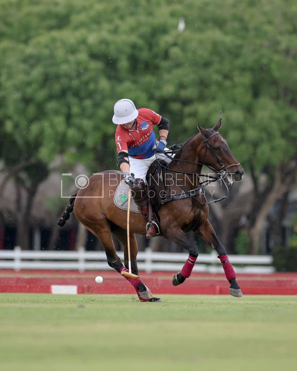 Casa de Campo and La Romanza 3J play polo during the Casa de Campo Challenge at Casa de Campo in La Romana, Dominican Republic on April 4, 2025. (Photo by Bryan Bennett)