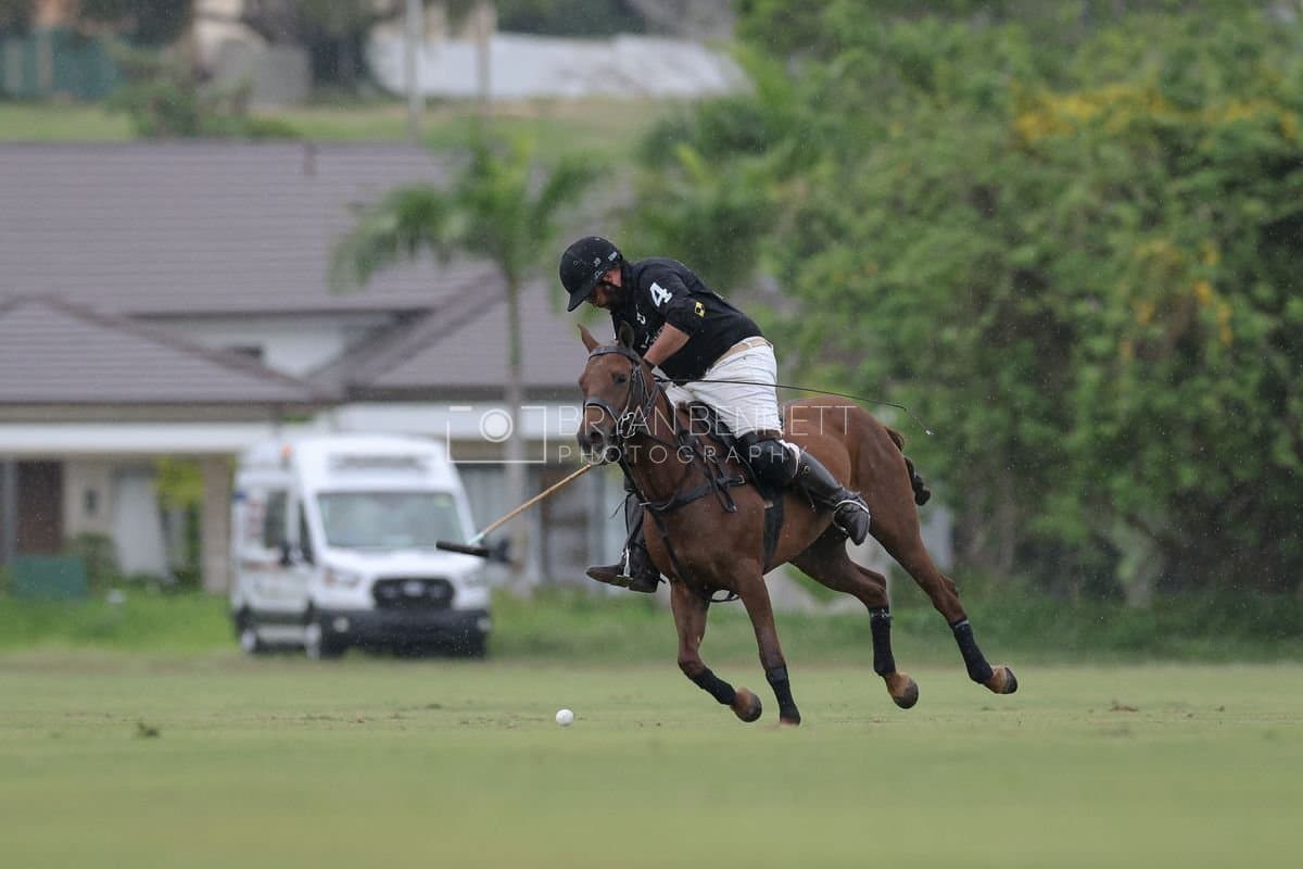 Casa de Campo and La Romanza 3J play polo during the Casa de Campo Challenge at Casa de Campo in La Romana, Dominican Republic on April 4, 2025. (Photo by Bryan Bennett)