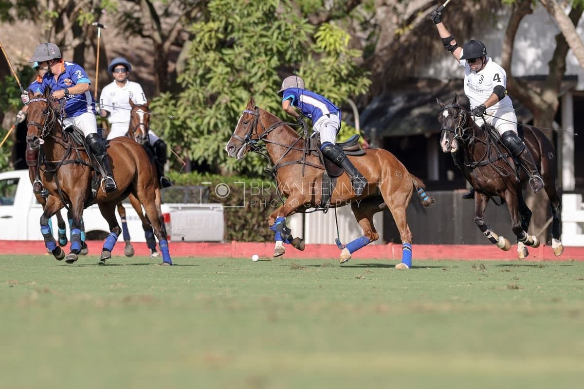 La Romanza 3J and La Espada Gulf play polo during the Copa Britanica at Casa de Campo Polo Club in La Romana, Dominican Republic on March 6, 2026. (Photos by Bryan Bennett)