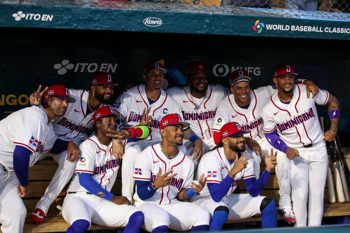 SANTO DOMINGO, DOMINICAN REPUBLIC - MARCH 03: Team Dominican Republic is photographed prior to an exhibition game against the Detroit Tigers at Estadio Quisqueya on March 03, 2026 in Santo Domingo, Dominican Republic. (Photo by Bryan Bennett/Getty Images)