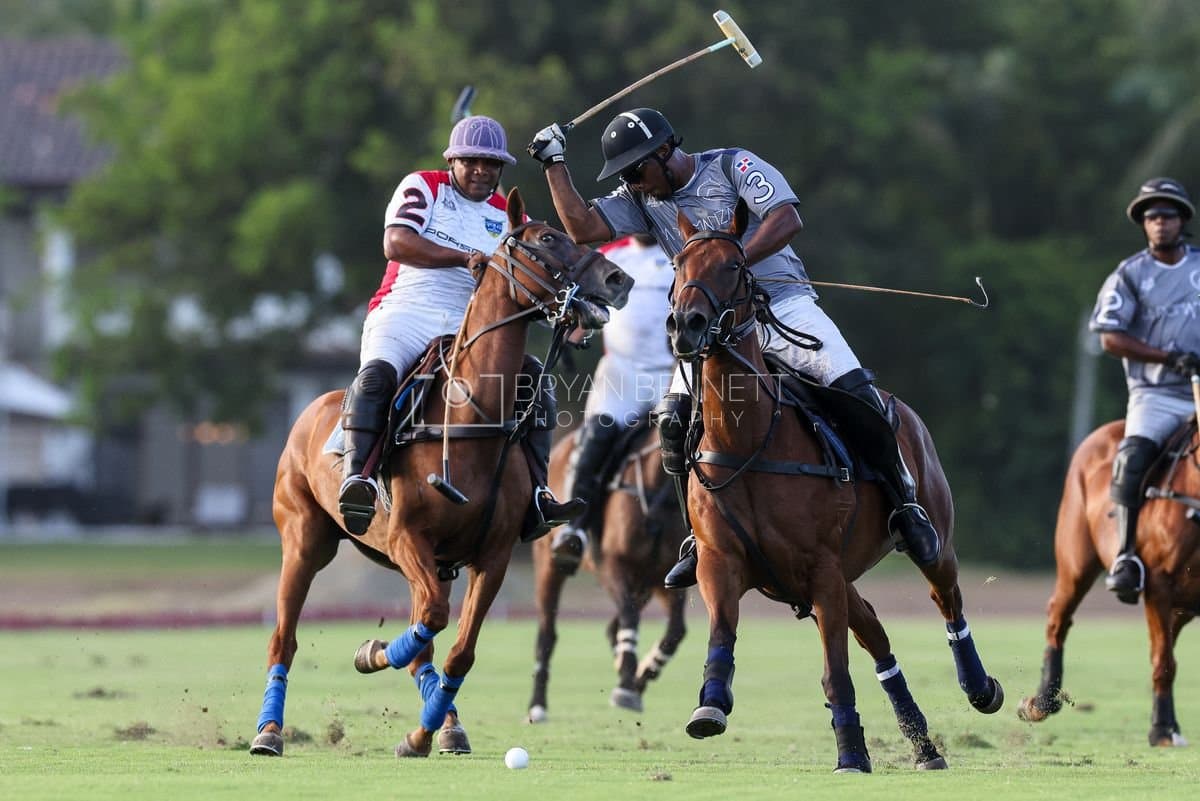 La Suiza and La Carbuccia play polo at Casa de Campo in La Romana, Dominican Republic on August 8, 2026. (Photos by Bryan Bennett)