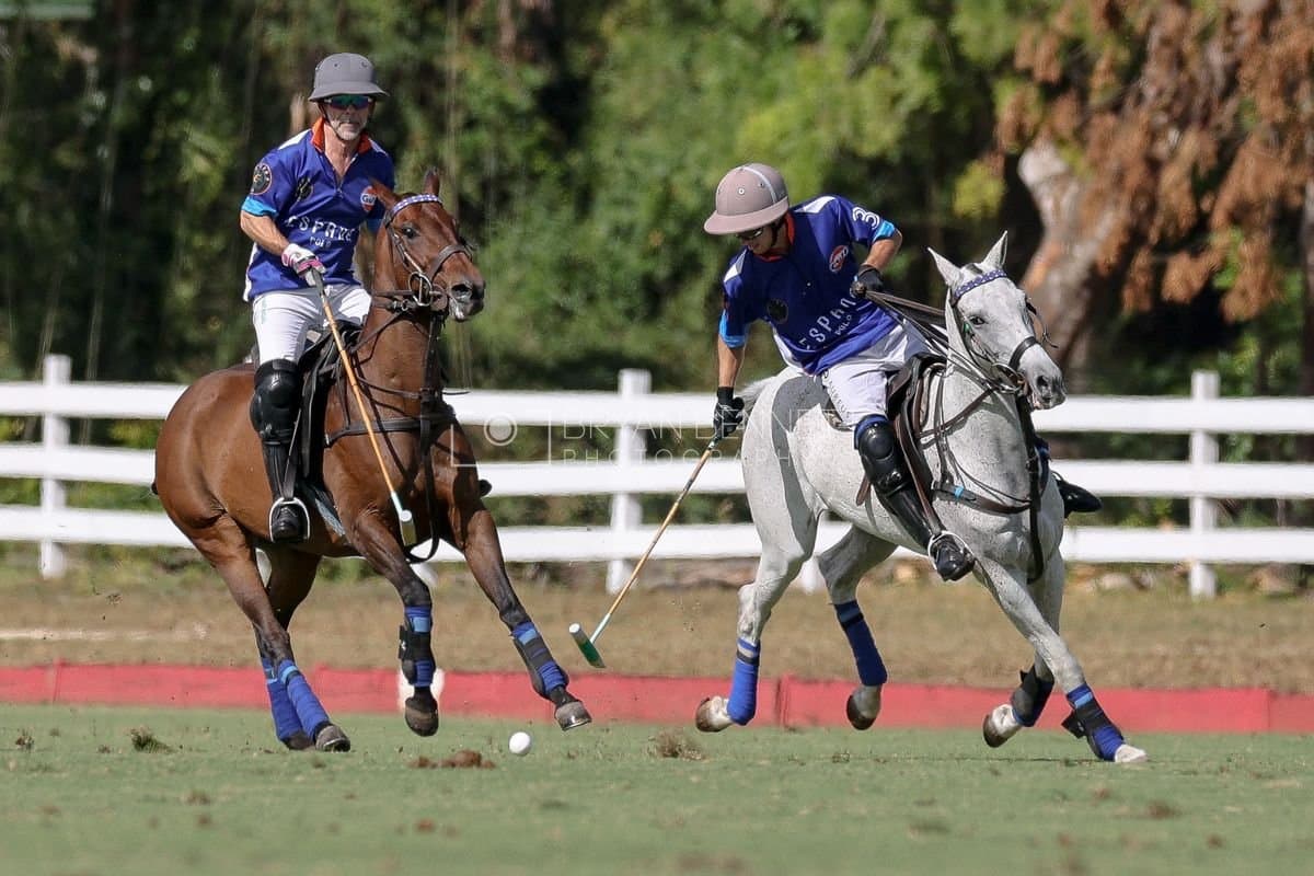 La Romanza 3J and La Espada Gulf play polo during the Copa Britanica at Casa de Campo Polo Club in La Romana, Dominican Republic on March 6, 2026. (Photos by Bryan Bennett)