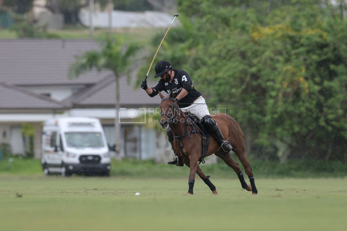 Casa de Campo and La Romanza 3J play polo during the Casa de Campo Challenge at Casa de Campo in La Romana, Dominican Republic on April 4, 2025. (Photo by Bryan Bennett)