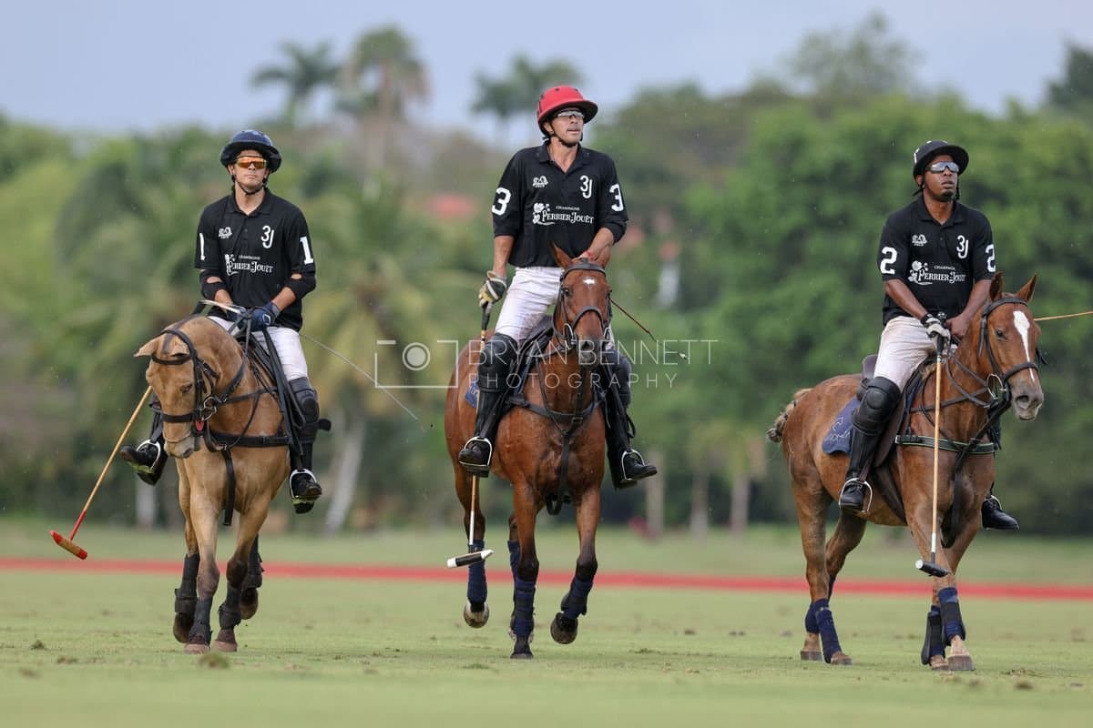 Casa de Campo and La Romanza 3J play polo during the Casa de Campo Challenge at Casa de Campo in La Romana, Dominican Republic on April 4, 2025. (Photo by Bryan Bennett)