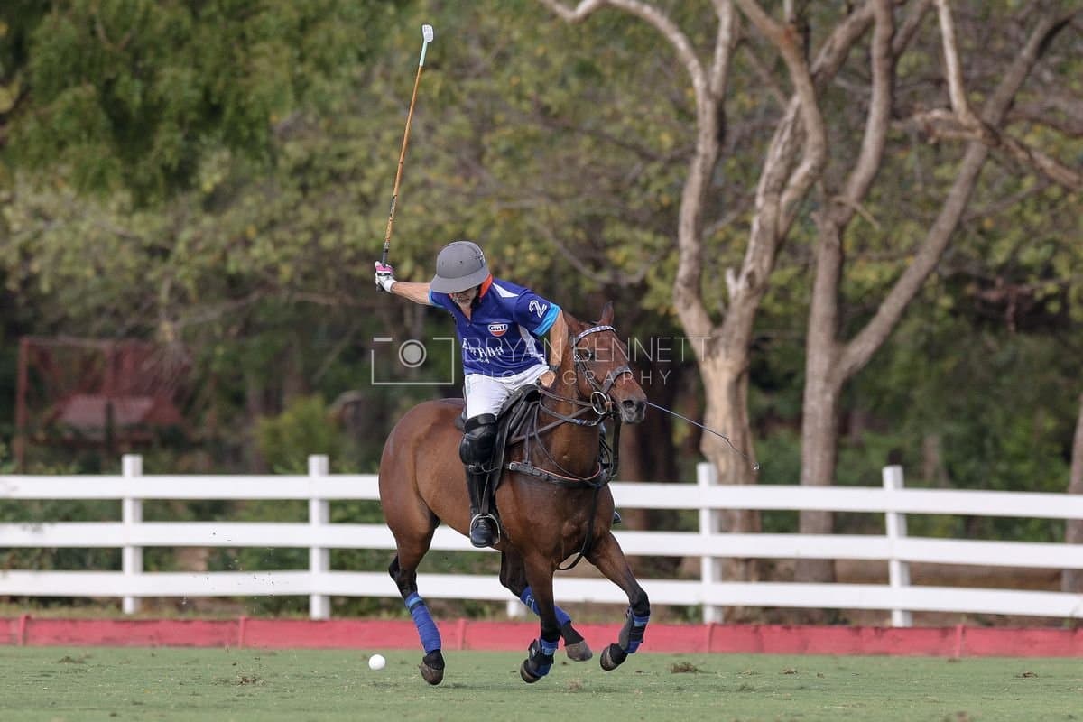 La Romanza 3J and La Espada Gulf play polo during the Copa Britanica at Casa de Campo Polo Club in La Romana, Dominican Republic on March 6, 2026. (Photos by Bryan Bennett)