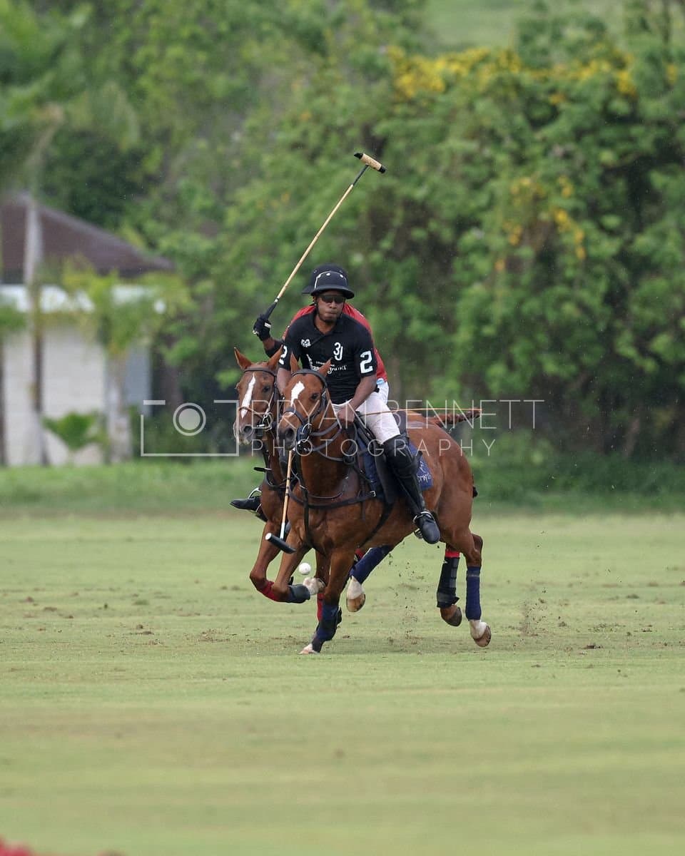 Casa de Campo and La Romanza 3J play polo during the Casa de Campo Challenge at Casa de Campo in La Romana, Dominican Republic on April 4, 2025. (Photo by Bryan Bennett)