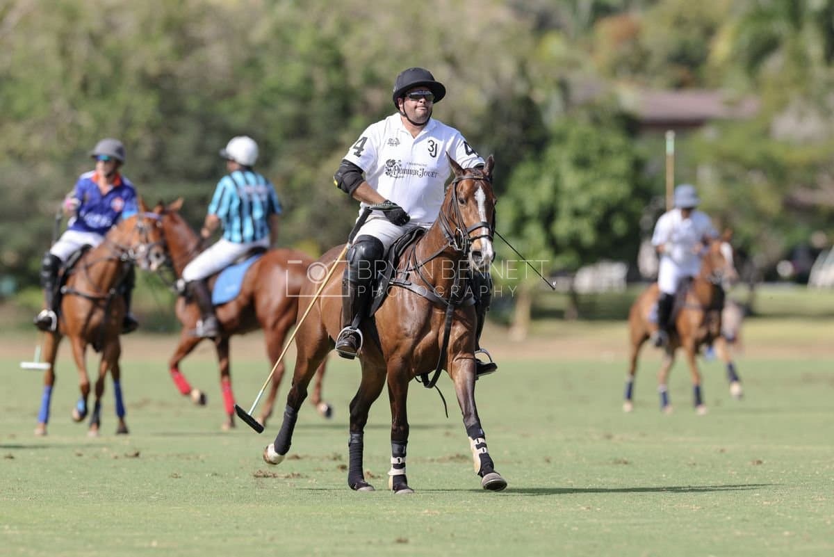 La Romanza 3J and La Espada Gulf play polo during the Copa Britanica at Casa de Campo Polo Club in La Romana, Dominican Republic on March 6, 2026. (Photos by Bryan Bennett)
