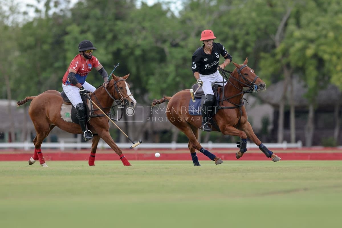 Casa de Campo and La Romanza 3J play polo during the Casa de Campo Challenge at Casa de Campo in La Romana, Dominican Republic on April 4, 2025. (Photo by Bryan Bennett)