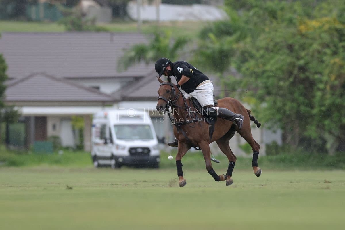Casa de Campo and La Romanza 3J play polo during the Casa de Campo Challenge at Casa de Campo in La Romana, Dominican Republic on April 4, 2025. (Photo by Bryan Bennett)