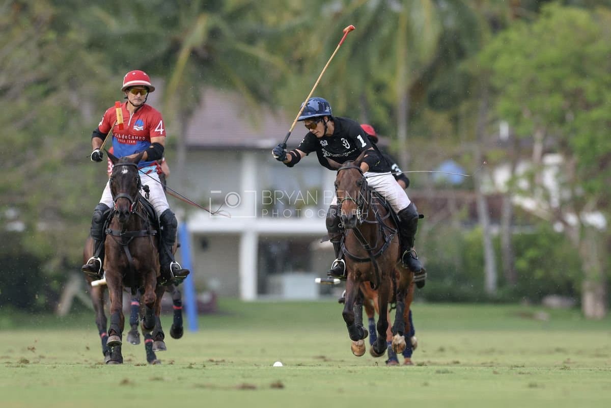 Casa de Campo and La Romanza 3J play polo during the Casa de Campo Challenge at Casa de Campo in La Romana, Dominican Republic on April 4, 2025. (Photo by Bryan Bennett)