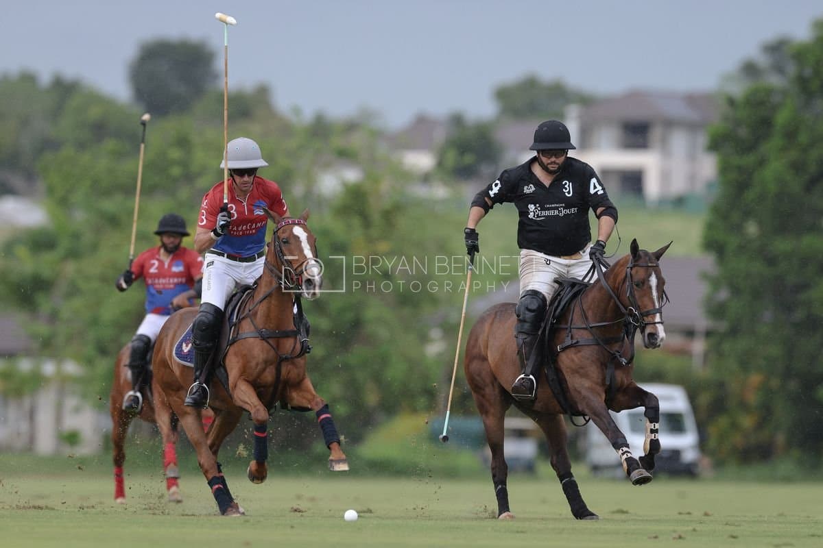 Casa de Campo and La Romanza 3J play polo during the Casa de Campo Challenge at Casa de Campo in La Romana, Dominican Republic on April 4, 2025. (Photo by Bryan Bennett)
