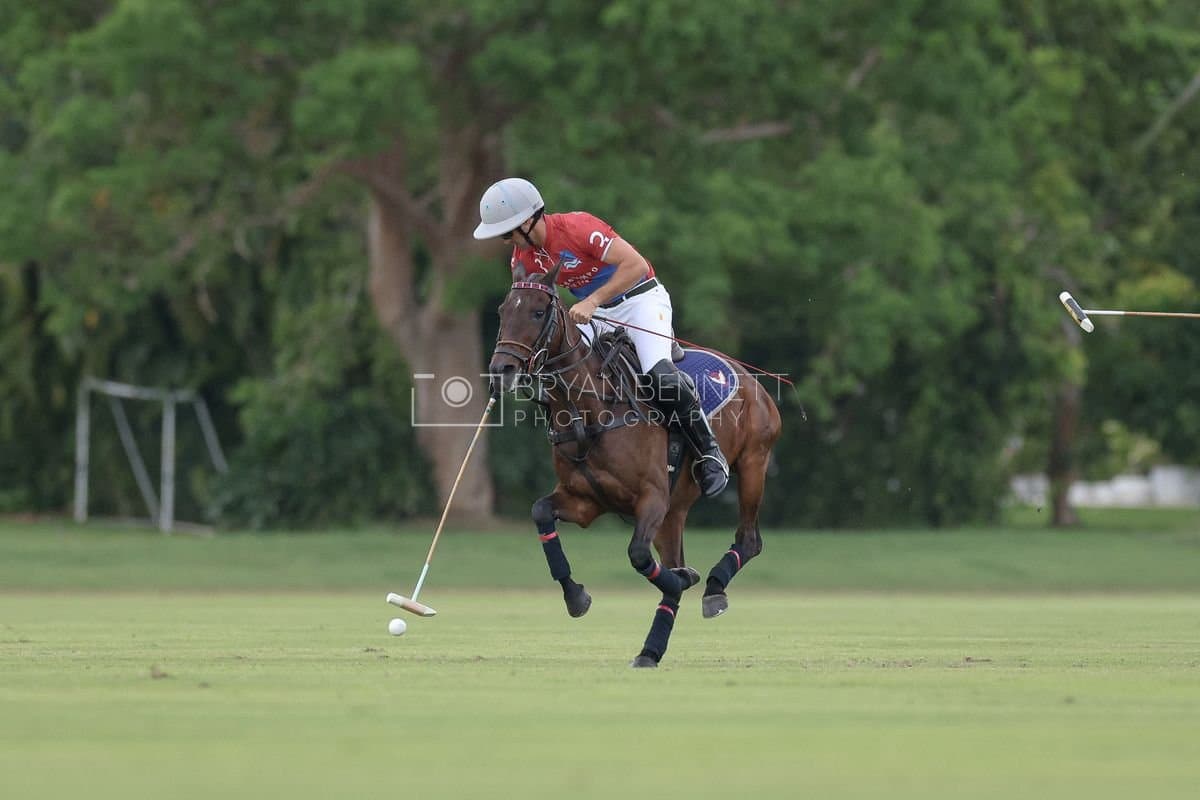 Casa de Campo and La Romanza 3J play polo during the Casa de Campo Challenge at Casa de Campo in La Romana, Dominican Republic on April 4, 2025. (Photo by Bryan Bennett)