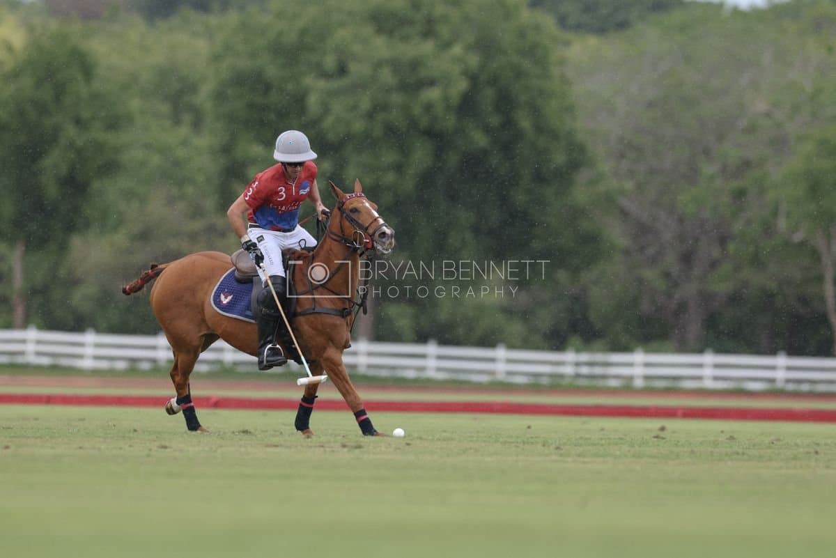 Casa de Campo and La Romanza 3J play polo during the Casa de Campo Challenge at Casa de Campo in La Romana, Dominican Republic on April 4, 2025. (Photo by Bryan Bennett)