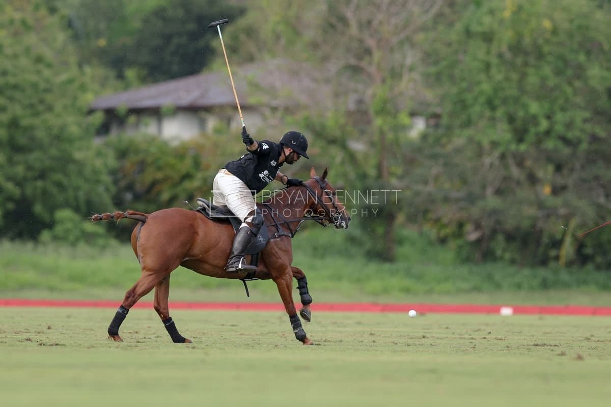 Casa de Campo and La Romanza 3J play polo during the Casa de Campo Challenge at Casa de Campo in La Romana, Dominican Republic on April 4, 2025. (Photo by Bryan Bennett)